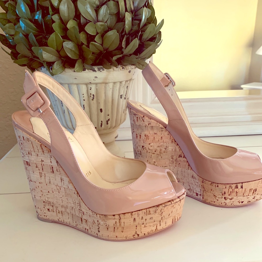 Christian Louboutin Slingback Platform Wedge
